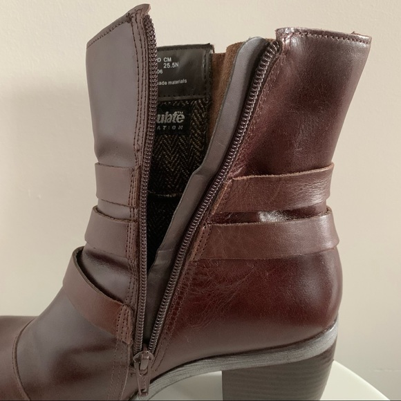 Hush Puppies Rustique - Brown Leather Mid Calf Boots with Heel - Size 8M - Picture 8 of 16